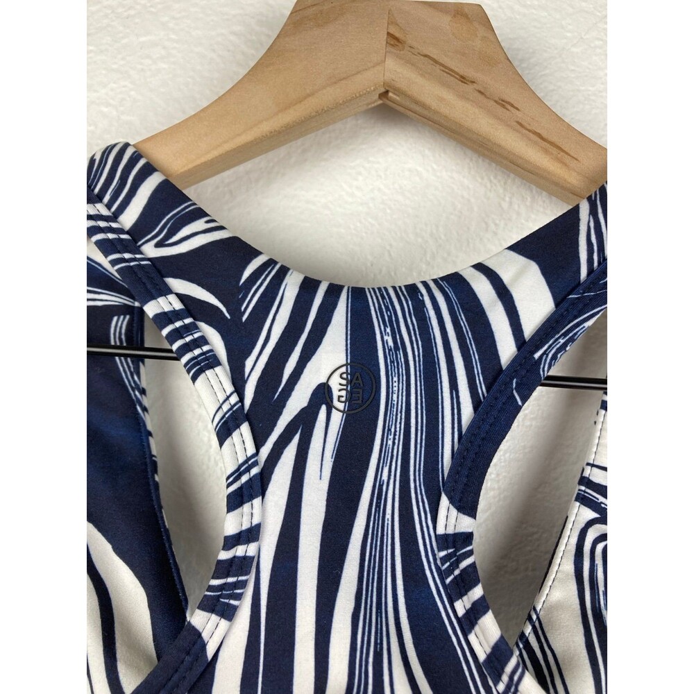 Sage Collective Blue White Sports Bra Top Medium - Picture 5 of 7